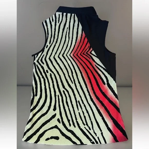 Jamie Sadock Abstract 1/4 Zip Sleeveless Golf Tank - Picture 2 of 12